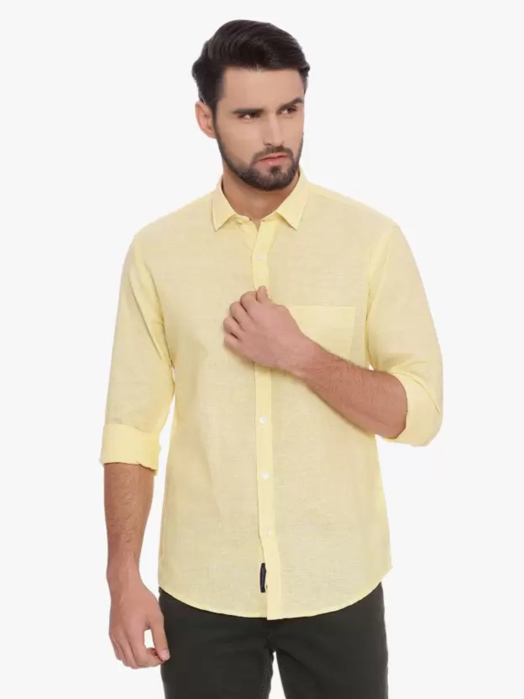 Vibrant Yellow Linen Shirt for Effortless Style Statement