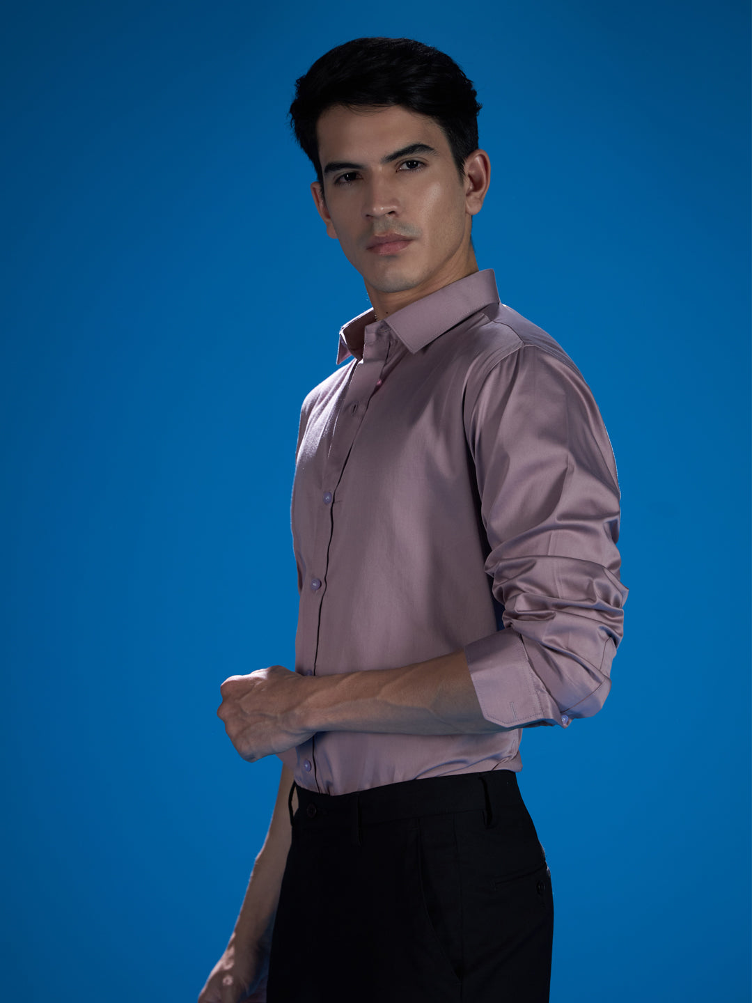 Sophisticated Solid Shirt - Full Sleeve in Enchanting Pastel Purple