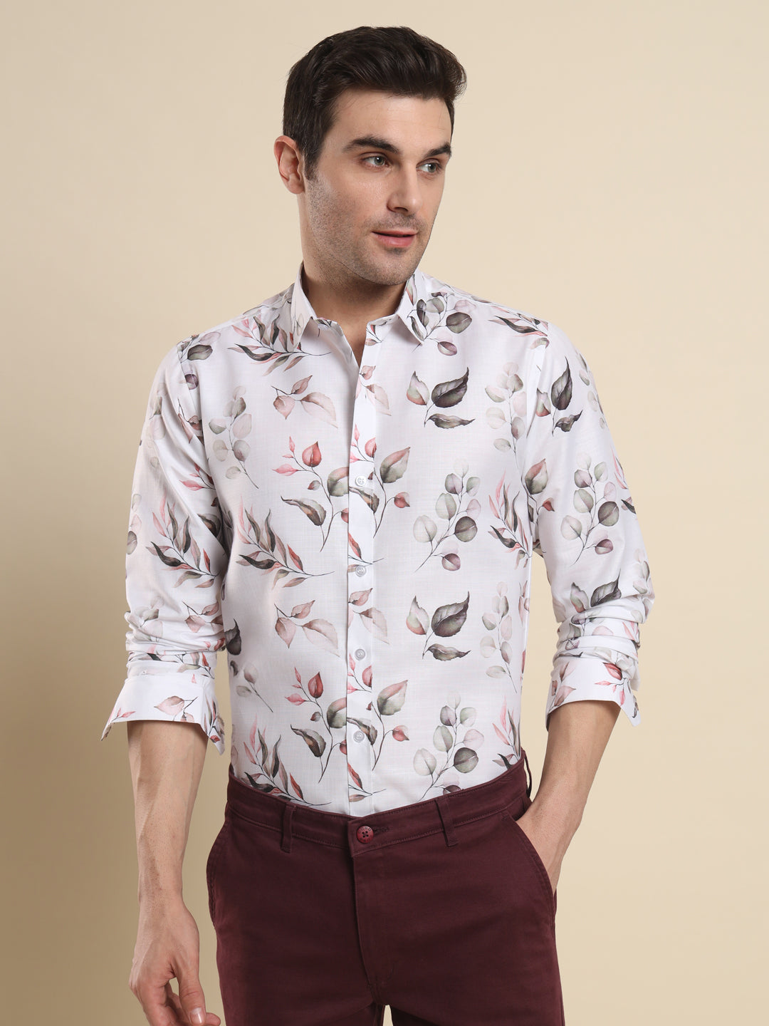 Enchanting Blanco Floral Printed Shirt for Effortless Style Statement