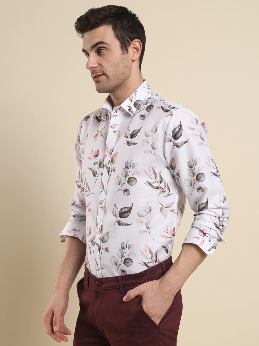 Enchanting Blanco Floral Printed Shirt for Effortless Style Statement