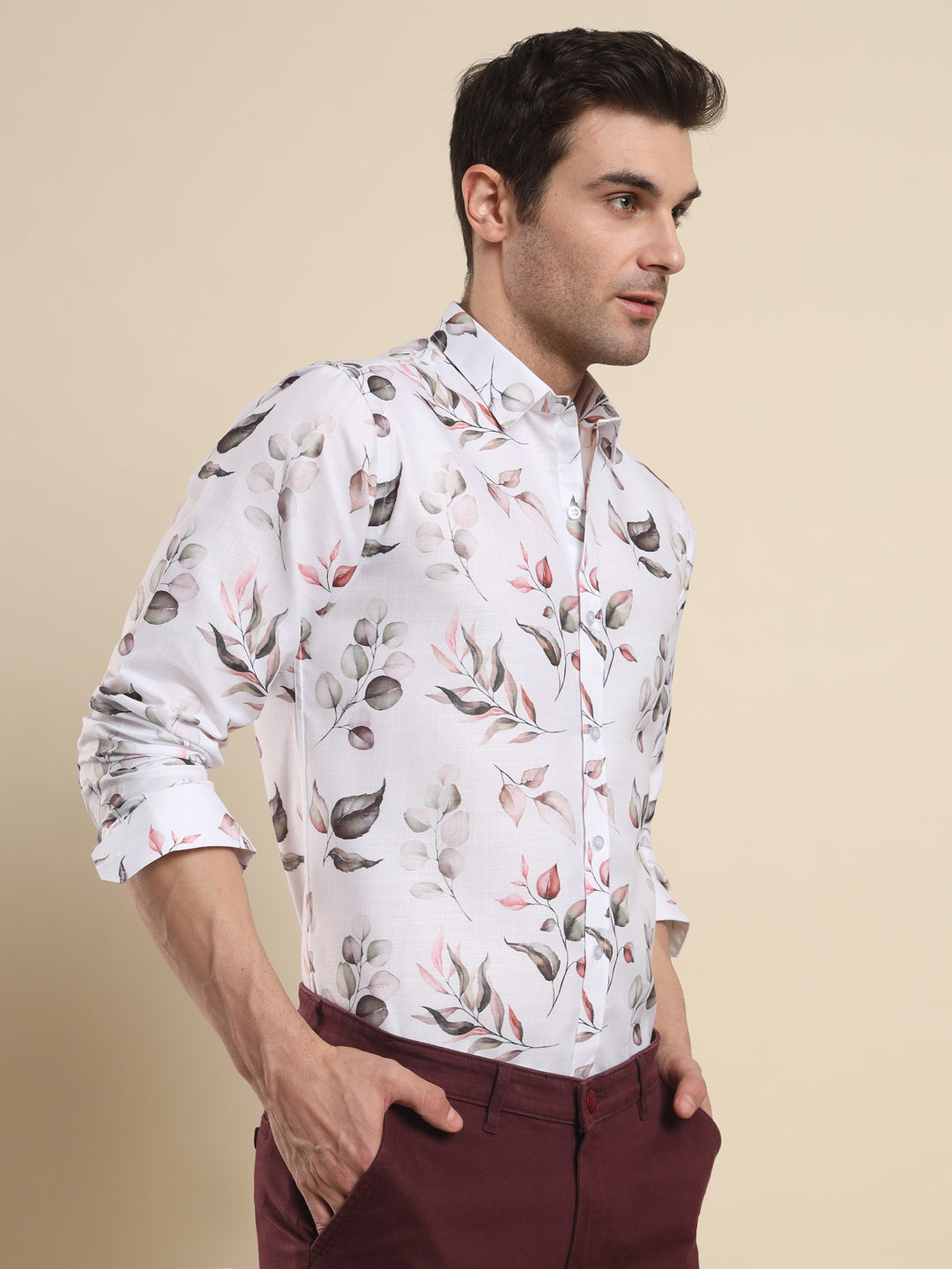 Enchanting Blanco Floral Printed Shirt for Effortless Style Statement