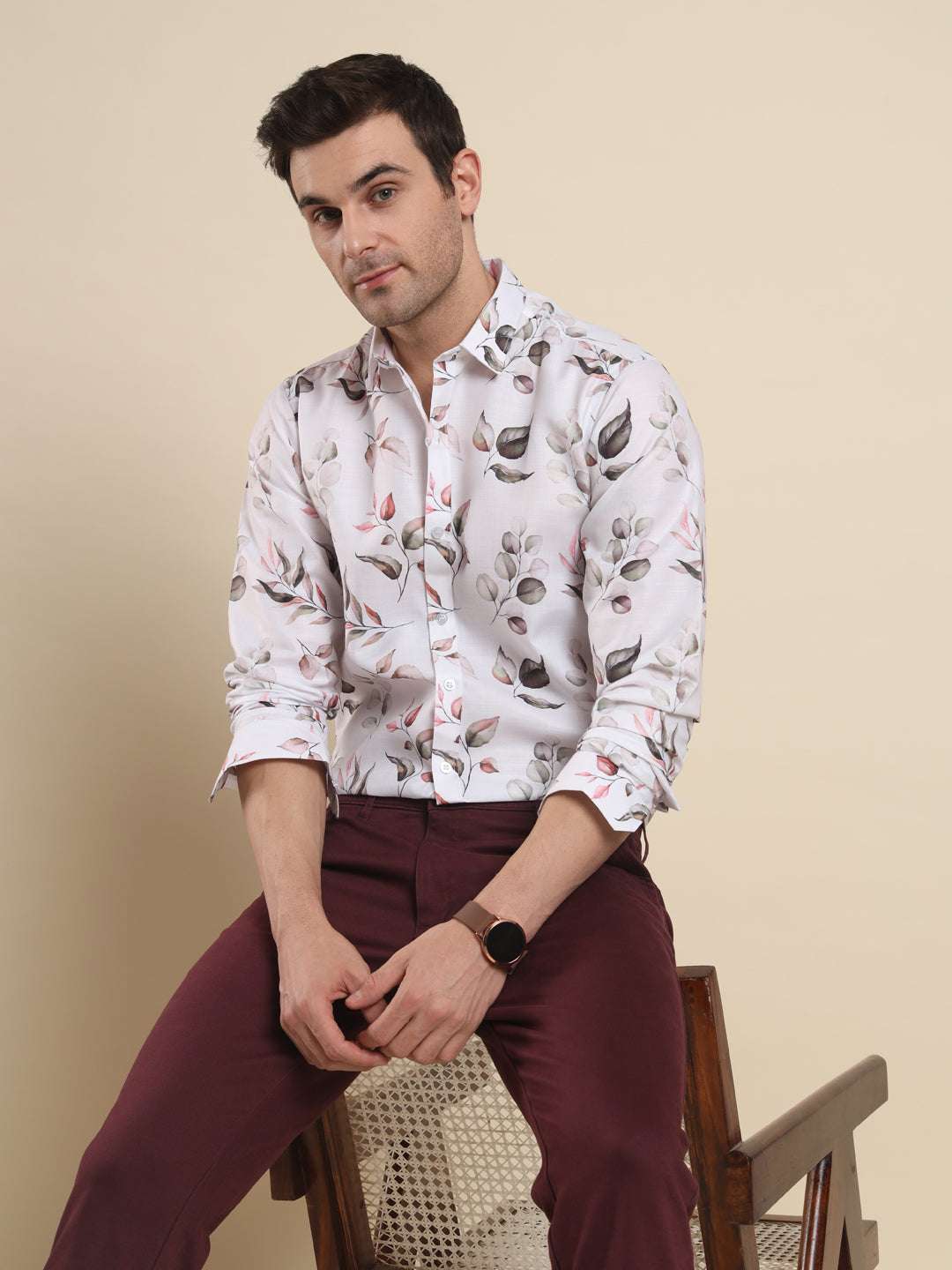 Enchanting Blanco Floral Printed Shirt for Effortless Style Statement