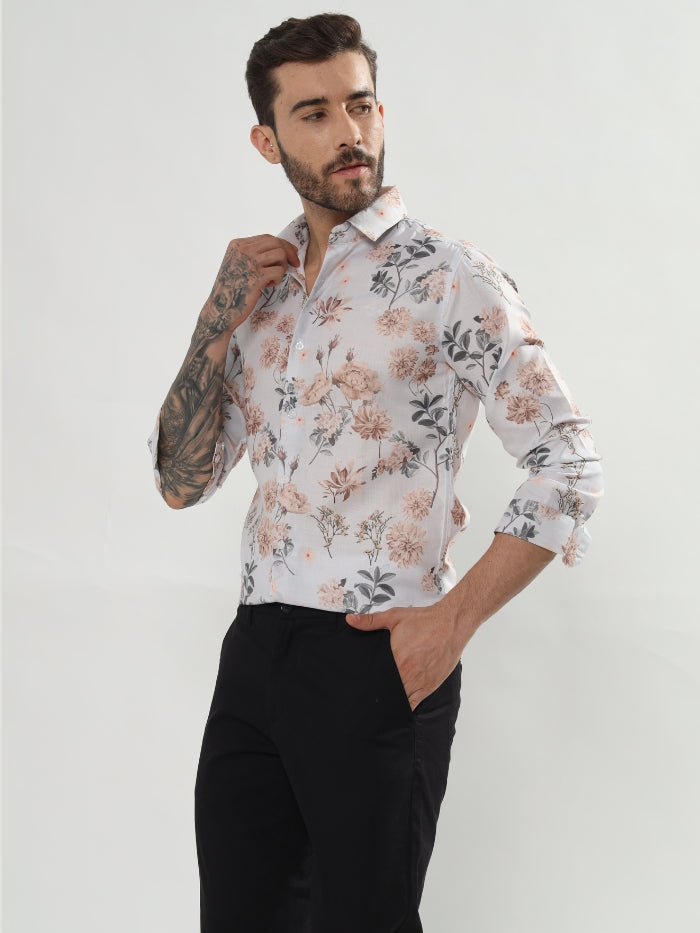 FLORAL PRINT SHIRT MISA - GREY