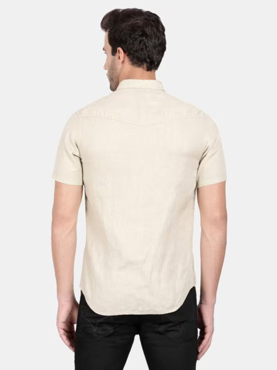 Classic Sandal Short Sleeve Linen Shirt for Effortless Style Statement