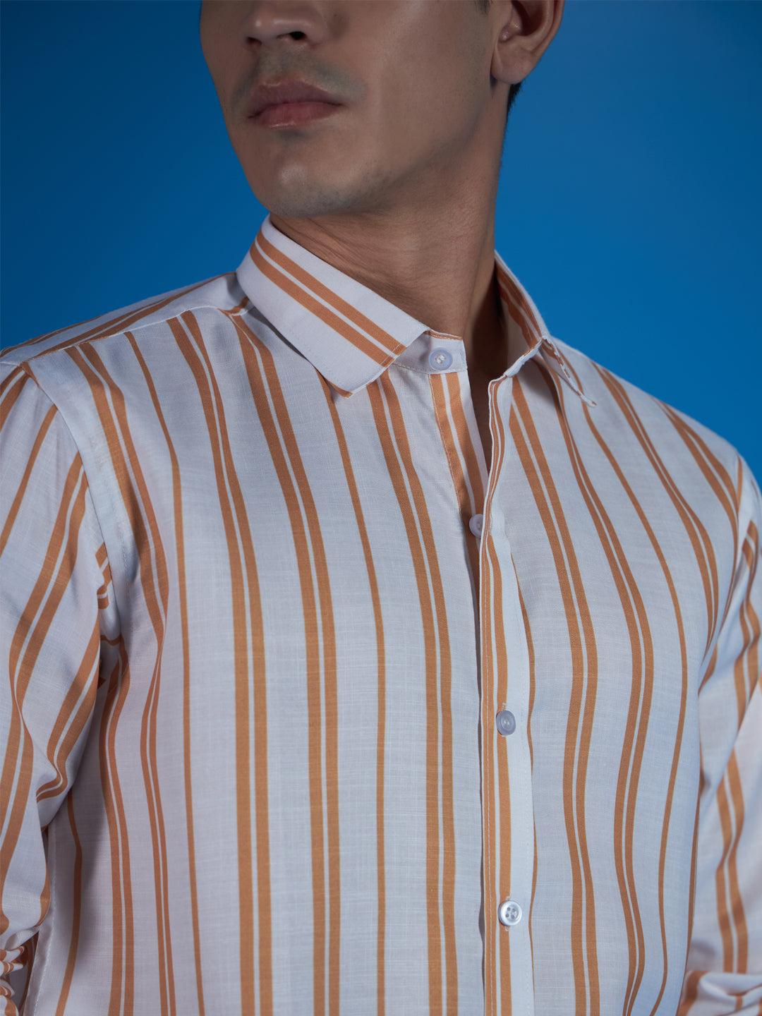 Timeless White Cotton Stretch Stripe Shirt for Effortless Style