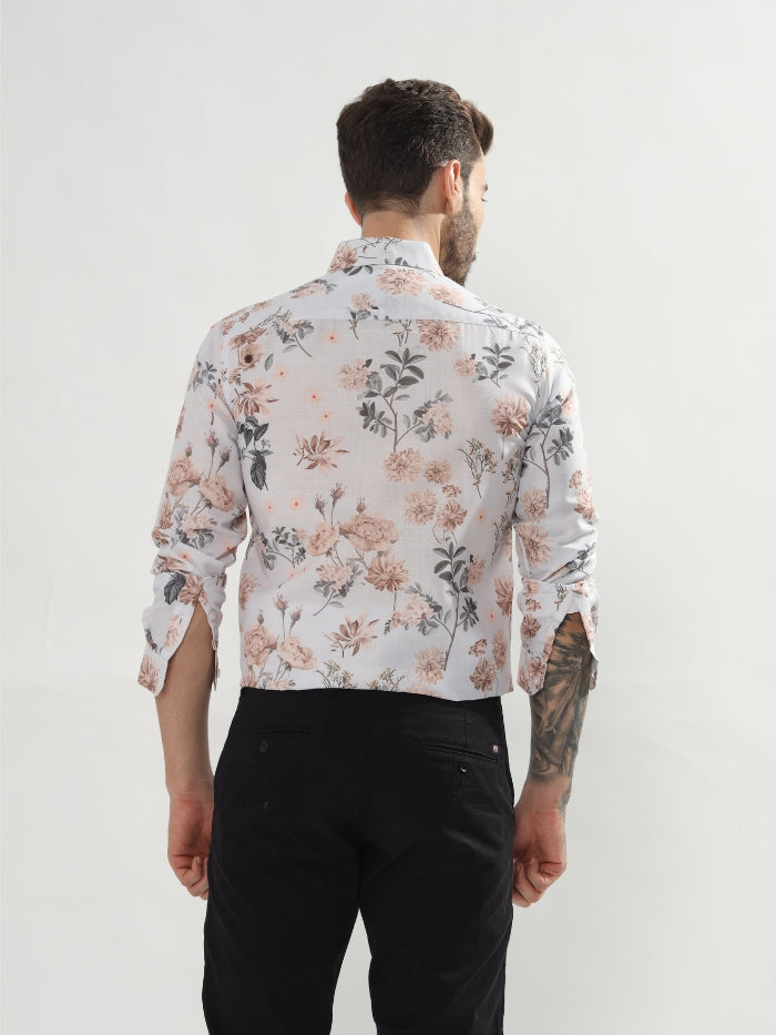 FLORAL PRINT SHIRT MISA - GREY