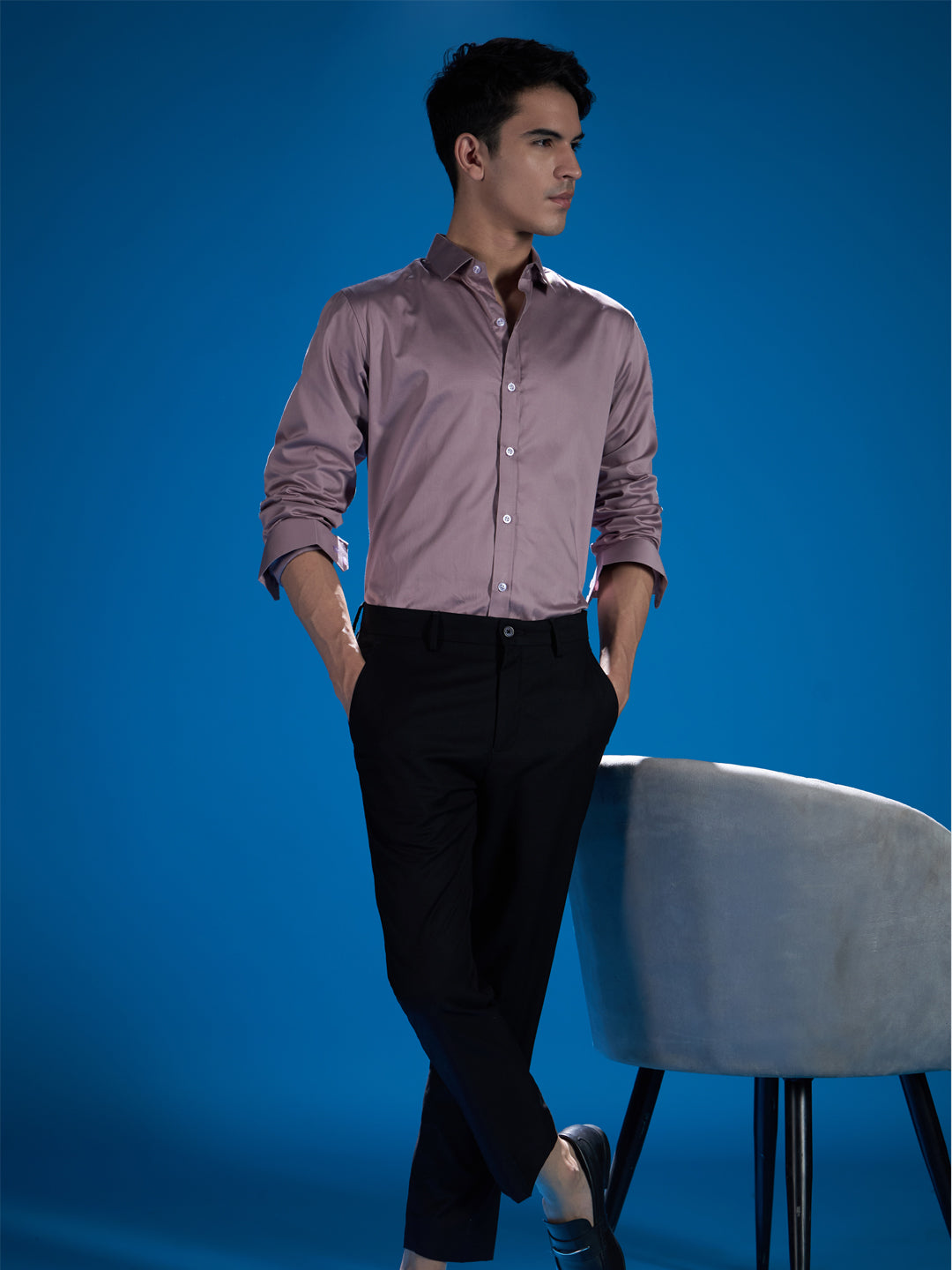 Sophisticated Solid Shirt - Full Sleeve in Enchanting Pastel Purple