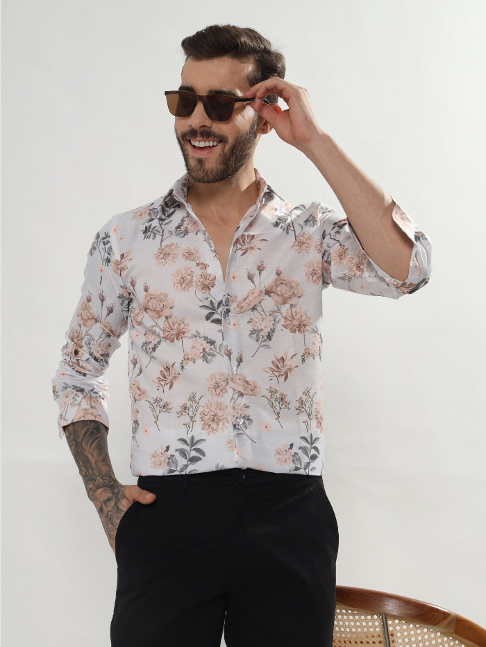 FLORAL PRINT SHIRT MISA - GREY